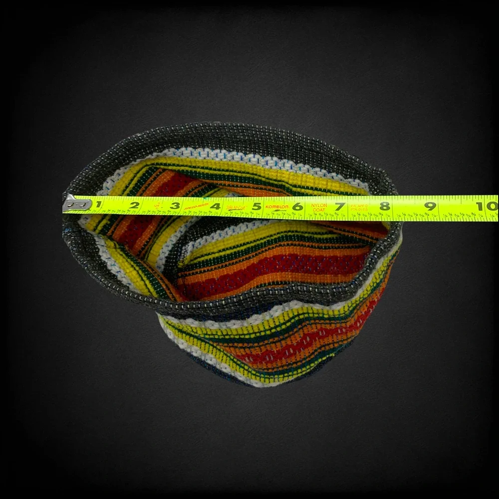 Vintage Guatemalan Woven Textile Pillbox Bucket Hat Artisan Handmade Multicolor